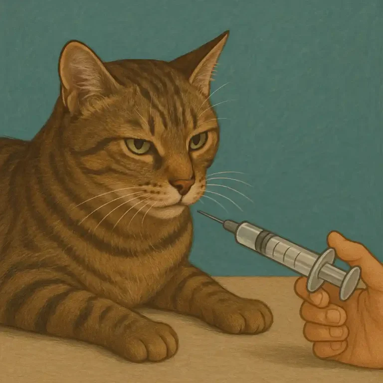 Cat and Pain Medicine syringe