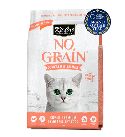 Kit Cat No Grain Chicken & Salmon Super Premium Cat Dry Food 1kg