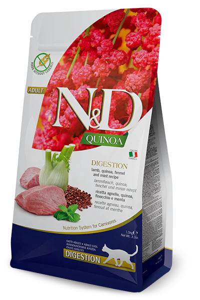 Farmina N&D Quinoa with Lamb Digestion Cat Dry Food - 1.5KG