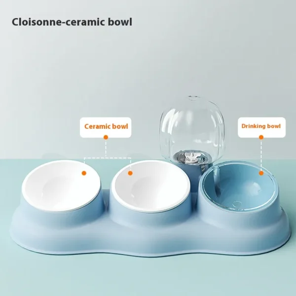 Pado Tripple Bowl with Dispenser-Blue 43*13*23cm