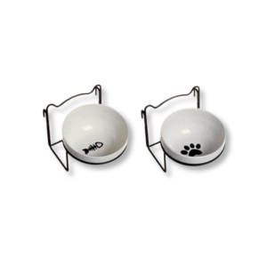 bowls & feeder 6297222040707 SAAS Ceramic Food Bowl With Hanger (2Pcs Set)