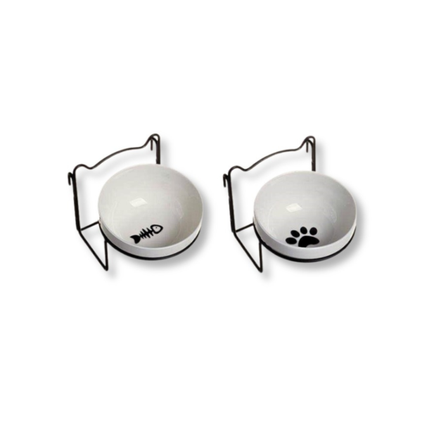 bowls & feeder 6297222040707 SAAS Ceramic Food Bowl With Hanger (2Pcs Set)