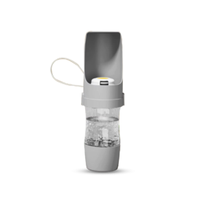 bowls & feeder 6297222043210 Saas Pet Outdoor 2-in-1 Water & Snack Bottle Gray (480+210 ML)