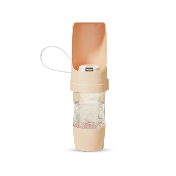 bowls & feeder 6297222043227 Saas Pet Outdoor 2-in-1 Water & Snack Bottle Pink (480+210 ML)