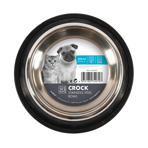 bowls & feeder 6953182740797 M-PETS Crock Stainless Steel Bowl M