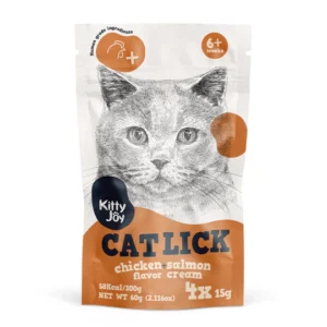 cat treats 4751035551130 KItty Joy Cat Lick Chicken Salmon Flavor Cream Cat Treats 15g