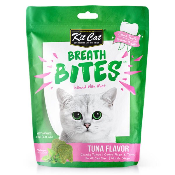 cat treats 671875797090 Kit Cat Breath Bites Tuna Flavor 60g