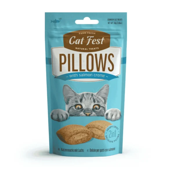 cat treats 6921959207767 Cat Fest Pillows With Salmon Cream Omega-Rich Cat Snacks – 30g