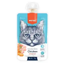 cat treats 6927749871514 Wanpy Tasty Meat Paste Chicken with Carrot & Pea Cat Treats 90g
