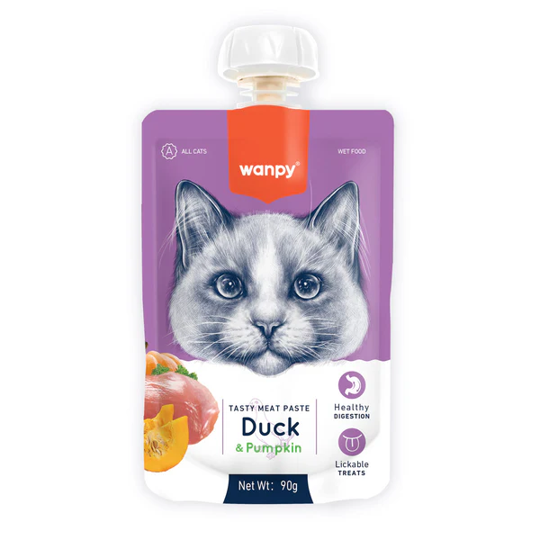 Wanpy Tasty Meat Paste Duck with Carrot & Pea Cat Treats 90G