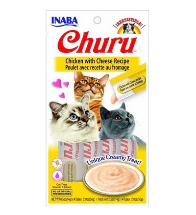 cat treats 855958006679 Inaba Churu Chicken with Cheese Recipe 56g