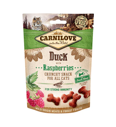 cat treats 8595602527199 Carnilove Duck with Raspberries Crunchy Snack Cat Treats 50G