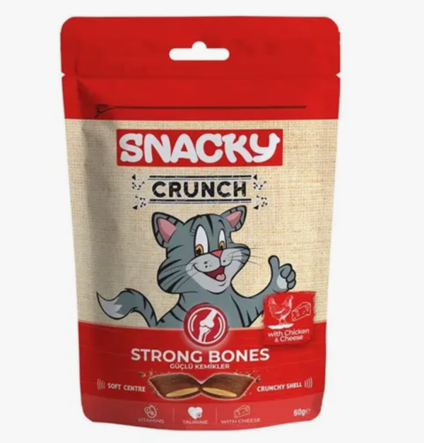 cat treats 8682631202262 Snacky Cat Crunch ( Strong Bones) Chicken-Cheese 60g