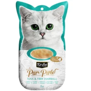 cat treats 8852084172843 Kit Cat Purr Puree Tuna & fibre Hairball Cat Treats 4X15G