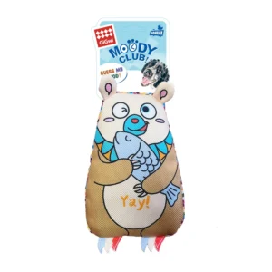 dog toys & accessories 6942018240839 Gigwi Moody Club Large Multicolored Bear Shaped Squeaky Dog Chew Toy