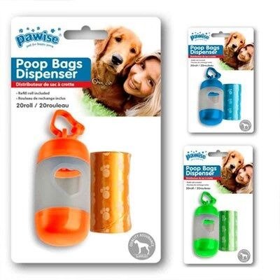 dog toys & accessories 8886467515927 Pawise Poo Bag Dispenser- Blue,Orange