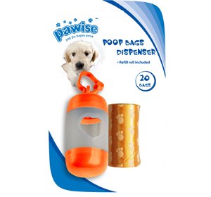 dog toys & accessories 8886467515927 Pawise Poo Bag Dispenser- Blue,Orange