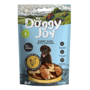 dog treats 4751035550010 Doggy Joy Rabbit Ears w/ Chicken Puppy Treats 90g