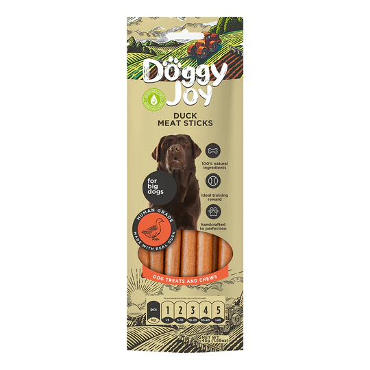 dog treats 4751035550232 Doggy Joy Duck Meat Sticks Dog Treats 45g