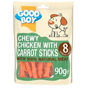 dog treats 5000239057696 Good Boy Chicken Carrot Stick 90G