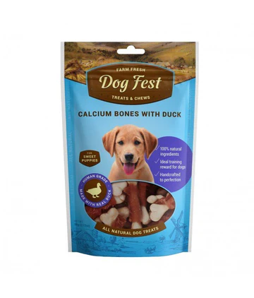 dog treats 6921499711786 Dog Fest Calcium Bones With Duck For Puppies 90g(3.17oz)