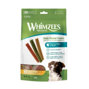 dog treats 8718627754788 Whimzees Wellness Stix Medium Mix Brown / Green / Orange 7 pcs