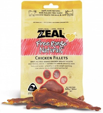 Zeal Free Range Naturals Dried Chicken Fillets 125g