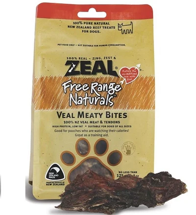 Zeal Free Range Naturals Dried Veal Meaty Bites 125g