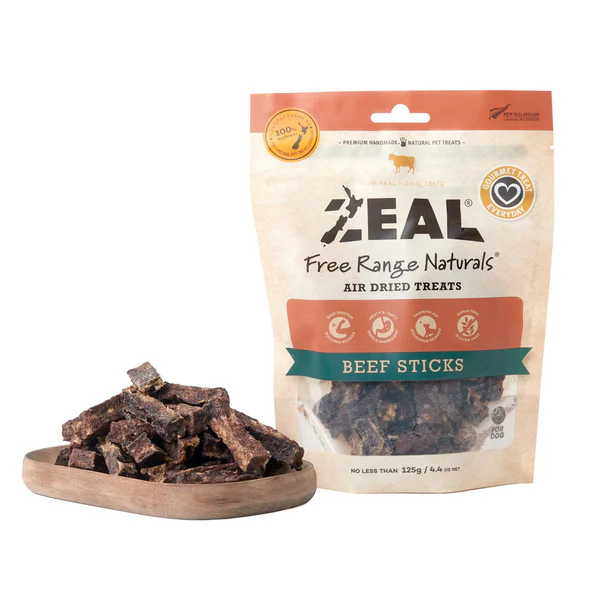 Zeal Free Range Naturals Zeal Beef Sticks 125g