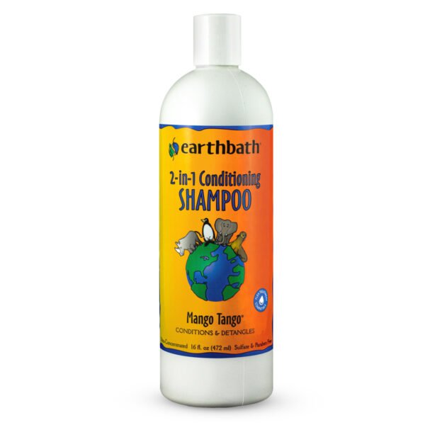 grooming 602644020910 earthbath® 2-in-1 Conditioning Shampoo, Mango Tango®, Conditions & Detangles, Made in USA, 16 oz