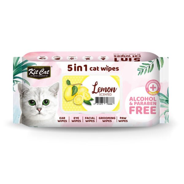 grooming 671875796888 KitCat Grooming Wipes Lemon Scents